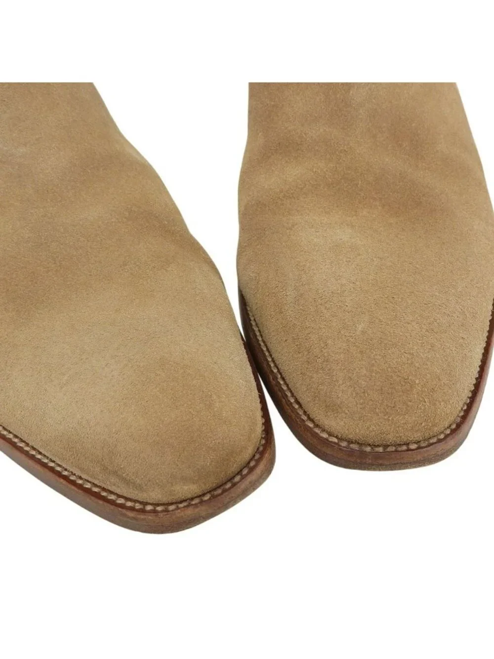 Saint Laurent Paris Suede Side Gore Boots Beige